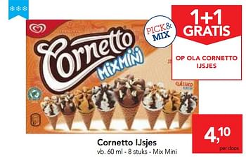 Promoties Ola cornetto ijsjes mix mini - Ola - Geldig van 09/05/2018 tot 22/05/2018 bij Makro