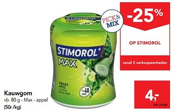 Promoties Stimorol kauwgom max appel - Stimorol - Geldig van 09/05/2018 tot 22/05/2018 bij Makro