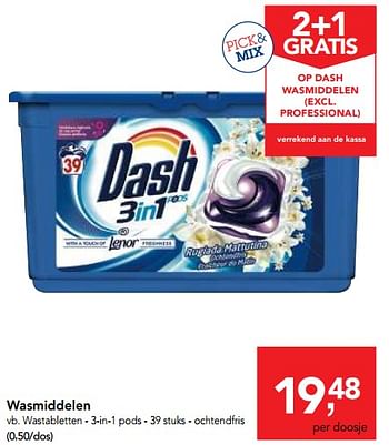 Promotions Dash wastabletten 3-in-1 pods - Dash - Valide de 09/05/2018 à 22/05/2018 chez Makro
