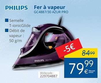 Promoties Philips fer à vapeur gc4887-30 azur pro - Philips - Geldig van 01/05/2018 tot 31/05/2018 bij Eldi