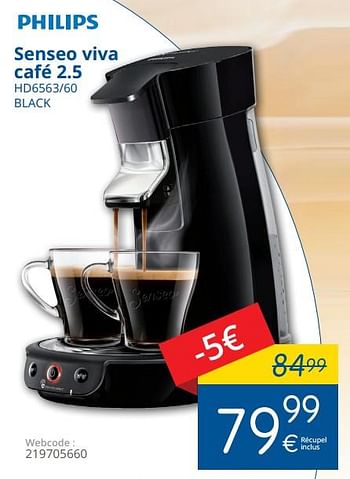 Promoties Philips senseo viva café 2.5 hd6563-60 black - Philips - Geldig van 01/05/2018 tot 31/05/2018 bij Eldi