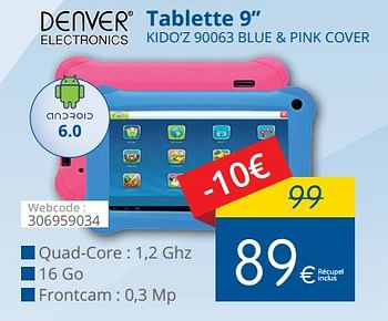 Promoties Denver tablette 9`` kido`z 90063 blue + pink cover - Denver Electronics - Geldig van 01/05/2018 tot 31/05/2018 bij Eldi