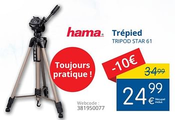 Promotions Hama trépied tripod star 61 - Hama - Valide de 01/05/2018 à 31/05/2018 chez Eldi