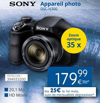 Promotions Sony appareil photo dsc-h300 - Sony - Valide de 01/05/2018 à 31/05/2018 chez Eldi