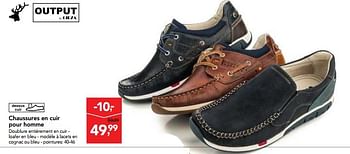 Promoties Chaussures en cuir pour homme - output - Geldig van 09/05/2018 tot 22/05/2018 bij Makro