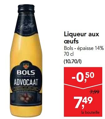 Promoties Liqueur aux oeufs bols - épaisse 14% - Bols - Geldig van 09/05/2018 tot 22/05/2018 bij Makro