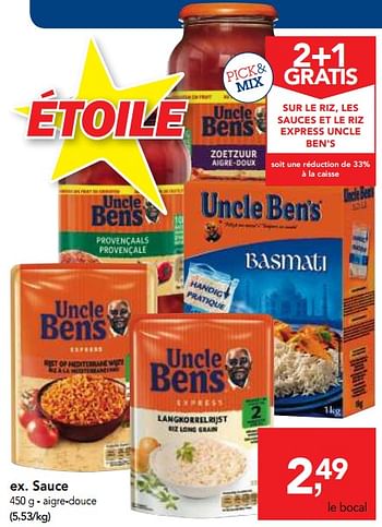 Promoties Sauce - Uncle Ben's - Geldig van 09/05/2018 tot 22/05/2018 bij Makro