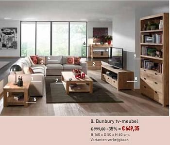 Promoties Bunbury tv-meubel - Bristol - Geldig van 22/04/2018 tot 26/05/2018 bij Overstock