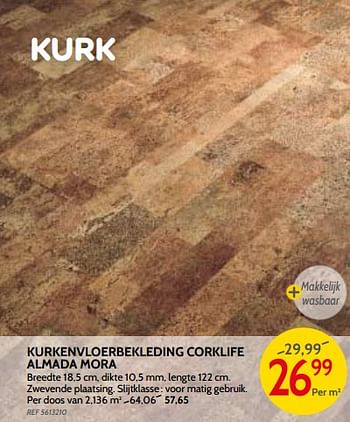 Promoties Kurkenvloerbekleding corklife almada mora - Huismerk - BricoPlanit - Geldig van 09/05/2018 tot 28/05/2018 bij BricoPlanit