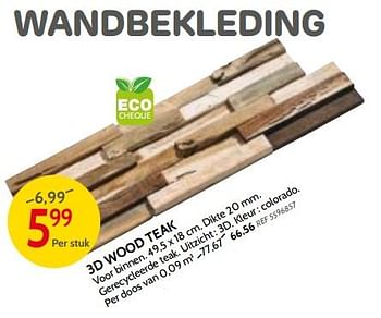 Promoties 3d wood teak - Huismerk - BricoPlanit - Geldig van 09/05/2018 tot 28/05/2018 bij BricoPlanit