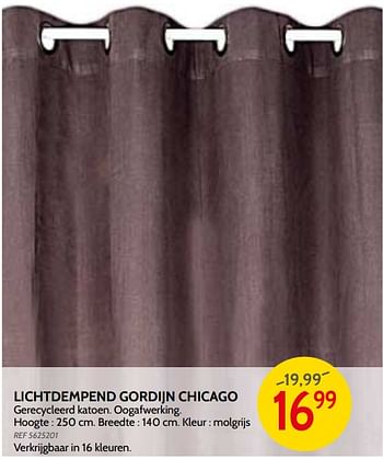 Promoties Lichtdempend gordijn chicago - Huismerk - BricoPlanit - Geldig van 09/05/2018 tot 28/05/2018 bij BricoPlanit