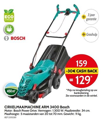 Promotions Cirkelmaaimachine arm 3400 bosch - Bosch - Valide de 09/05/2018 à 28/05/2018 chez BricoPlanit