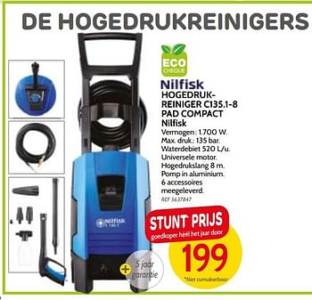 Promotions Hogedrukreiniger c135.1-8 pad compact nilfisk - Nilfisk - Valide de 09/05/2018 à 28/05/2018 chez BricoPlanit