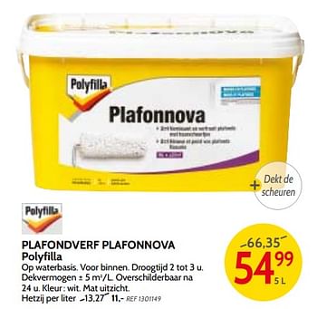 Promotions Plafondverf plafonnova polyfilla - Polyfilla - Valide de 09/05/2018 à 28/05/2018 chez BricoPlanit