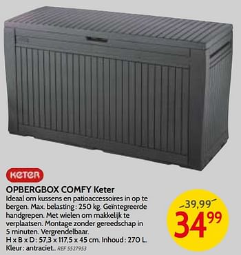 Promoties Opbergbox comfy keter - Keter - Geldig van 09/05/2018 tot 28/05/2018 bij BricoPlanit