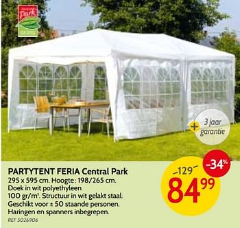Promoties Partytent feria central park - Central Park - Geldig van 09/05/2018 tot 28/05/2018 bij BricoPlanit