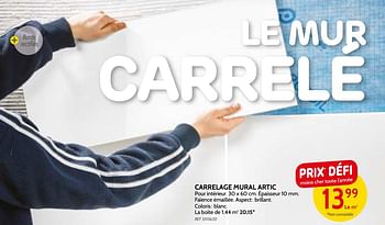Promotions Carrelage mural artic - Produit maison - BricoPlanit - Valide de 09/05/2018 à 28/05/2018 chez BricoPlanit