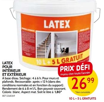 Promoties Latex pour intérieur et extérieur - Huismerk - BricoPlanit - Geldig van 09/05/2018 tot 28/05/2018 bij BricoPlanit