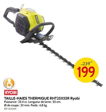Promoties Taille-haies thermique rht25x55r ryobi - Ryobi - Geldig van 09/05/2018 tot 28/05/2018 bij BricoPlanit