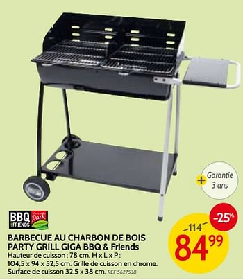Promoties Barbecue au charbon de bois party grill giga bbq + friends - BBQ & Friends  - Geldig van 09/05/2018 tot 28/05/2018 bij BricoPlanit