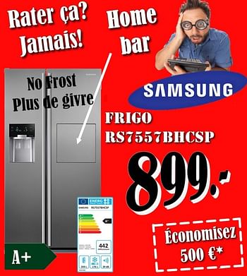 Promotions Samsung frigo rs7557bhcsp a+ - Samsung - Valide de 03/05/2018 à 31/05/2018 chez Electro Zschau