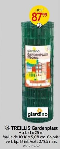 Promoties Treillis gardenplast - Gardenplast - Geldig van 09/05/2018 tot 28/05/2018 bij BricoPlanit