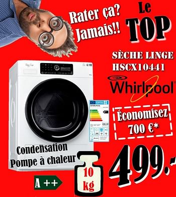 Promotions Whirlpool sèche linge hscx10441 a++ - Whirlpool - Valide de 03/05/2018 à 31/05/2018 chez Electro Zschau