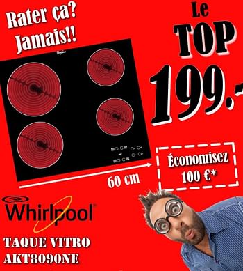 Promoties Whirlpool taque vitro akt8090ne - Whirlpool - Geldig van 03/05/2018 tot 31/05/2018 bij Electro Zschau