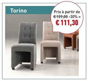 Promotions Torino chaise de salle à manger - Bristol - Valide de 22/04/2018 à 26/05/2018 chez Overstock