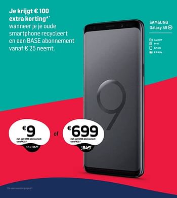 Promoties Samsung galaxy s9 - Samsung - Geldig van 04/05/2018 tot 14/06/2018 bij Base