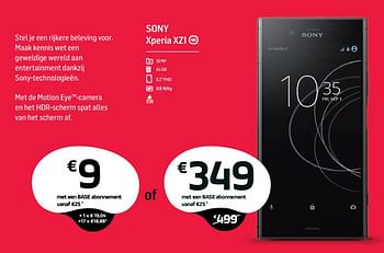Promoties Sony xperia xz1 - Sony - Geldig van 04/05/2018 tot 14/06/2018 bij Base