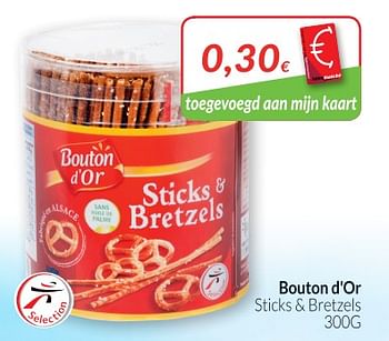 Promoties Bouton d`or sticks + bretzels - Bouton D'Or - Geldig van 01/05/2018 tot 31/05/2018 bij Intermarche