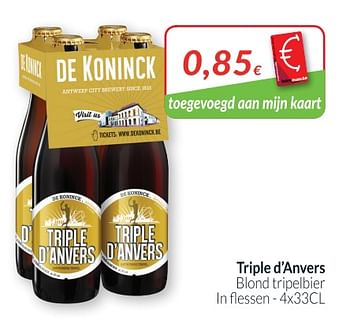 Promoties Triple d`anvers blond tripelbier - Huismerk - Intermarche - Geldig van 01/05/2018 tot 31/05/2018 bij Intermarche