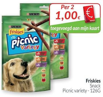 Promoties Friskies snack picnic variety - Friskies - Geldig van 01/05/2018 tot 31/05/2018 bij Intermarche