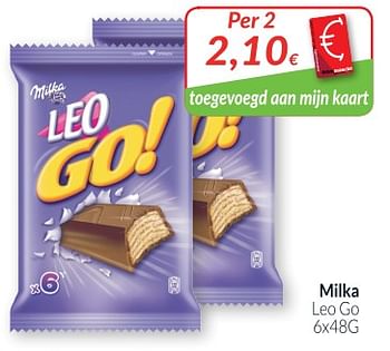 Promoties Milka leo go - Milka - Geldig van 01/05/2018 tot 31/05/2018 bij Intermarche