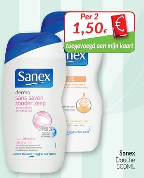 Promoties Sanex douche - Sanex - Geldig van 01/05/2018 tot 31/05/2018 bij Intermarche