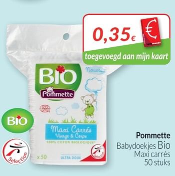 Promoties Pommette babydoekjes bio maxi carrés - Pommette - Geldig van 01/05/2018 tot 31/05/2018 bij Intermarche