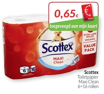 Promoties Scottex toiletpapier maxi clean - Scottex - Geldig van 01/05/2018 tot 31/05/2018 bij Intermarche