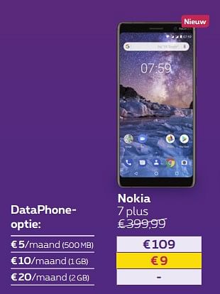 Promoties Nokia 7 plus - Nokia - Geldig van 30/04/2018 tot 01/07/2018 bij Proximus