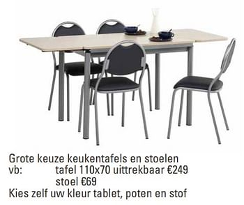 Promotions Tafel uittrekbaar - Produit maison - Prijzenkoning - Valide de 01/05/2018 à 15/06/2018 chez Comfortmeubel