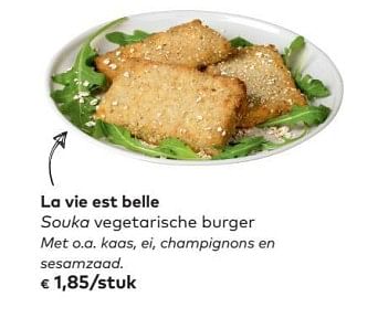 Promotions La vie est belle souko vegetarische burger - La vie est belle - Valide de 02/05/2018 à 05/06/2018 chez Bioplanet