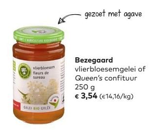 Promoties Bezegaard vlierbloesemgelei of queen`s confituur - Bezegaard - Geldig van 02/05/2018 tot 05/06/2018 bij Bioplanet