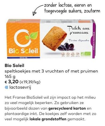 Promotions Biosoleil speltkoekjes rnet 3 vruchten of met pruimen - Biosoleil - Valide de 02/05/2018 à 05/06/2018 chez Bioplanet