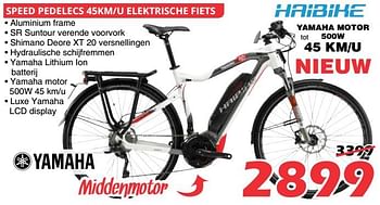 Promoties Speed pedelecs 45km-u elektrische fiets - Haibike - Geldig van 30/04/2018 tot 27/05/2018 bij Itek