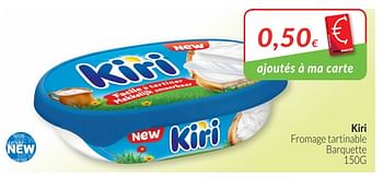 Promotions Kiri fromage tartinable barquette - KIRI - Valide de 01/05/2018 à 31/05/2018 chez Intermarche