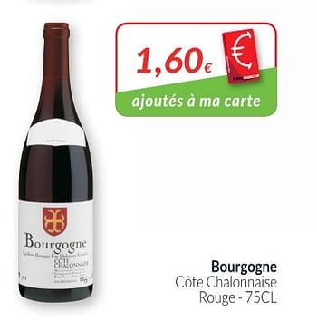 Promotions Bourgogne côte chalonnaise rouge - Vins rouges - Valide de 01/05/2018 à 31/05/2018 chez Intermarche