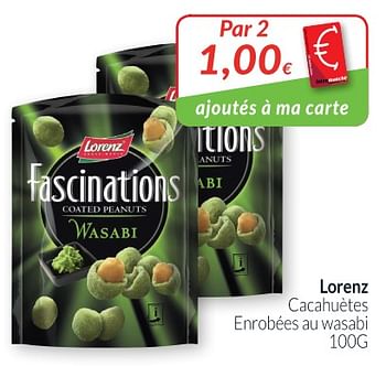 Promotions Lorenz cacahuètes enrobées au wasabi - lorenz - Valide de 01/05/2018 à 31/05/2018 chez Intermarche