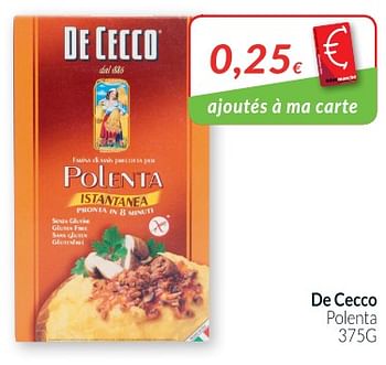 Promoties De cecco polenta - De Cecco - Geldig van 01/05/2018 tot 31/05/2018 bij Intermarche