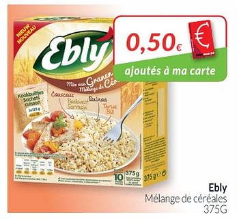 Promoties Ebly mélange de céréales - Ebly - Geldig van 01/05/2018 tot 31/05/2018 bij Intermarche