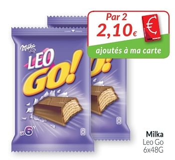 Promoties Milka leo go - Milka - Geldig van 01/05/2018 tot 31/05/2018 bij Intermarche
